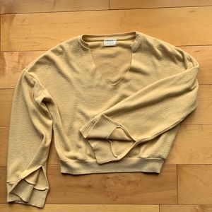 Yellow Sweatshirt Crop Top